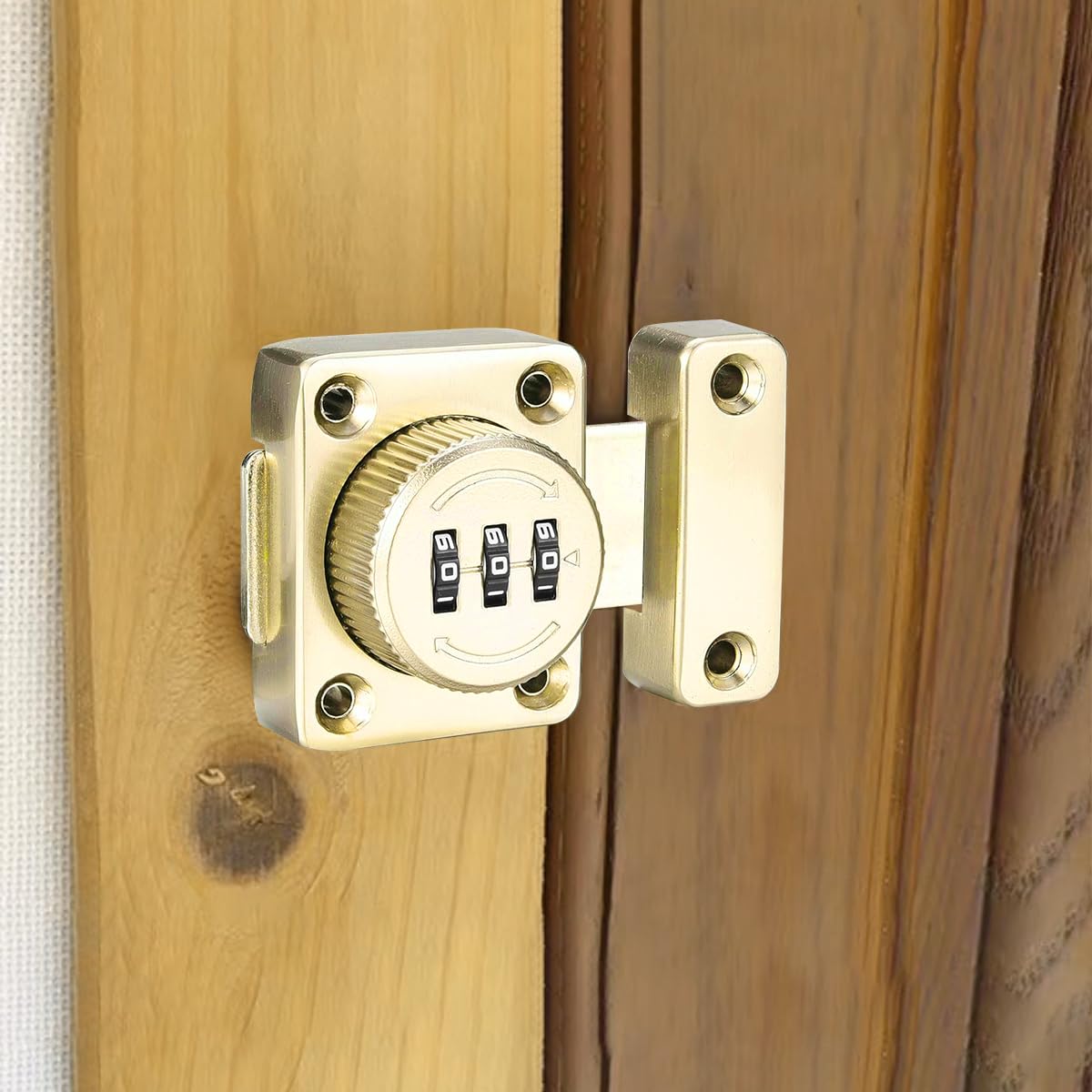 HASTHIP® Password Latch Door Lock - 3-Digit Combination Cabinet Latch, Childproof Safety Lock, Self-Adhesive Zinc Alloy Keyless Drawer Lock for Cabinet, Cupboard, Drawer, Door, Window (Gold) (B0D4LNCMHN) Amazon Price History, Amazon Price Tracker