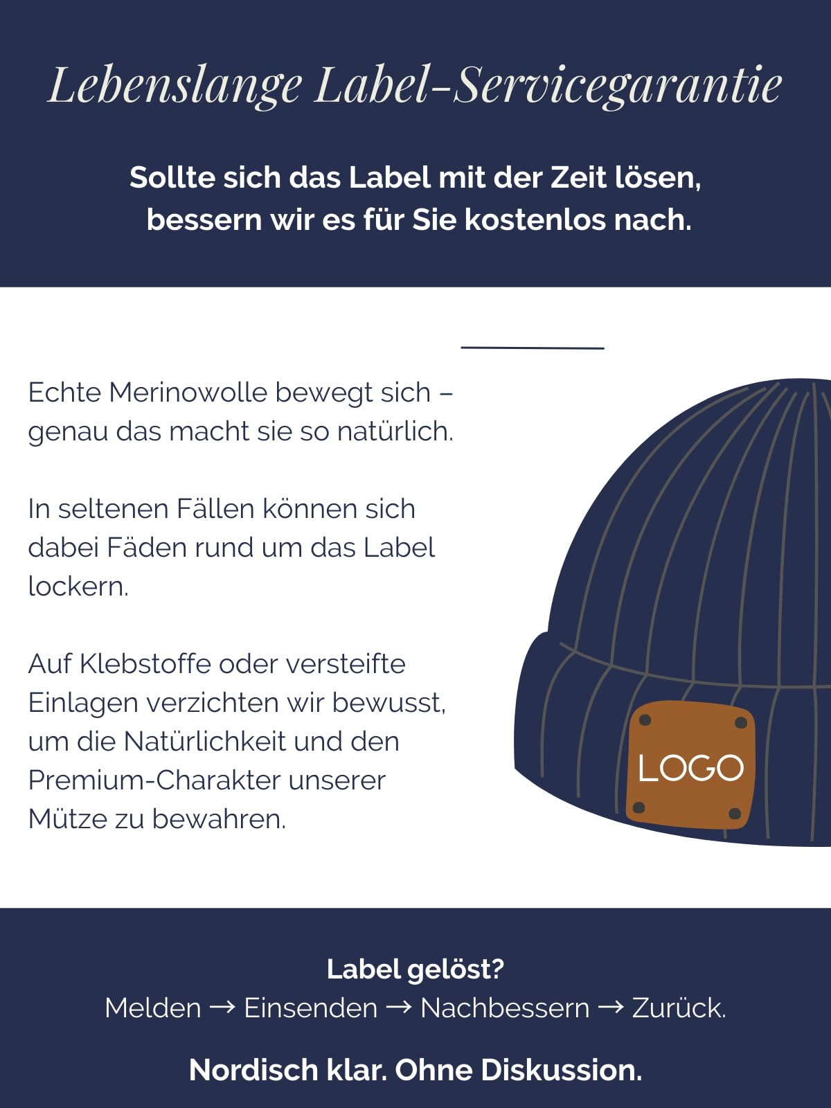 Hanse-Troyer: Czapka z dzianiny / czapka żeglarska – 100% wełna z merynosów, wysokiej jakości, bardzo elegancka czapka z dzianiny – nie pachnie, nie drapie, ogrzewa i izoluje (jasnoszara), jasnoszary, jeden rozmiar