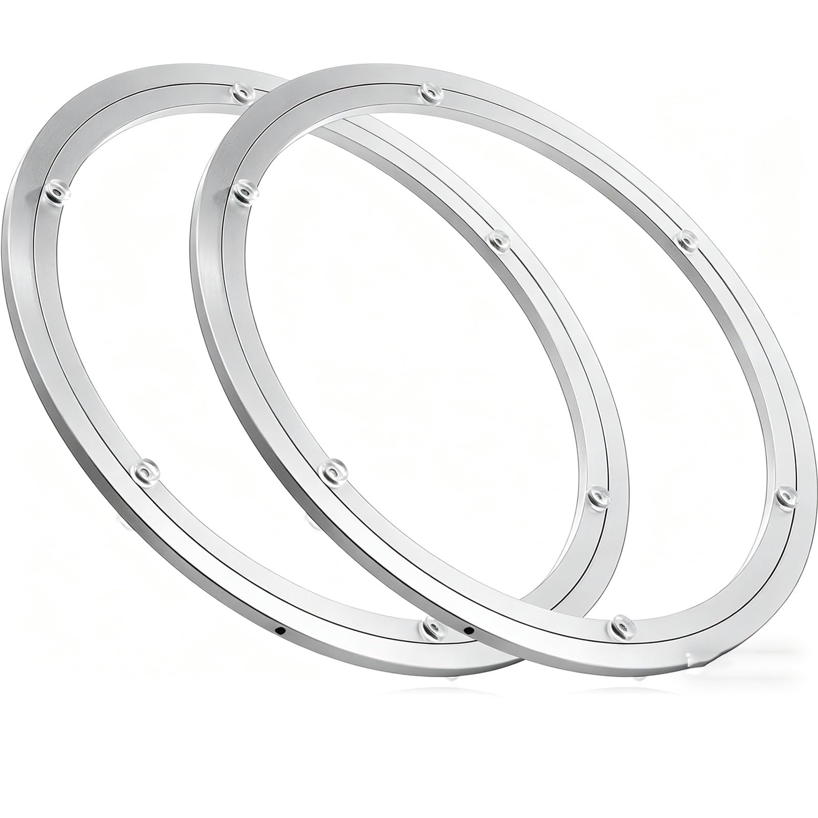 1pcs,Aluminum Alloy Turntable Track，Table Turntable，Swivel Plate Hardware ，Silver，Round，Silent Ball Bearing(680mm (27 inches))