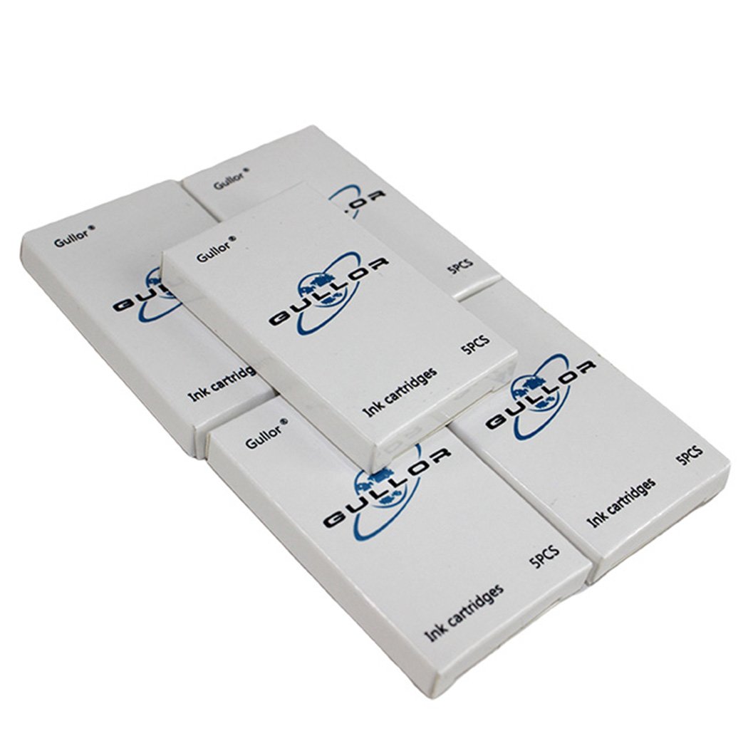 Gullor 25 PCS International Size Pen Ink Cartridge to Fit Jinhao Fountain Pens, BLUE, 5 Packs