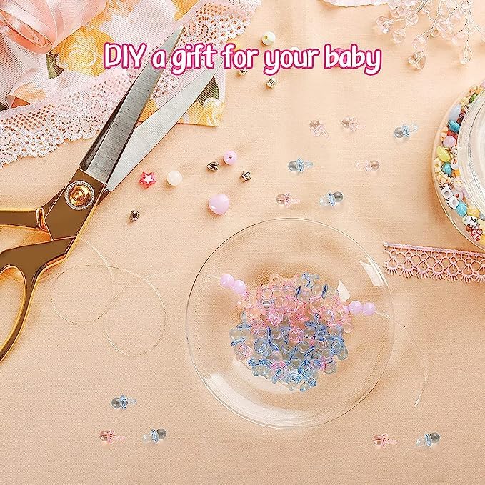 Image of Acrylic Pacifier,100Pcs Mini Baby Pacifiers Baby Shower Favors Birthday Party Decoration Baby Baptism Soothing Pacifier Toys Baby Nipples Baby Shower Decoration Accessories