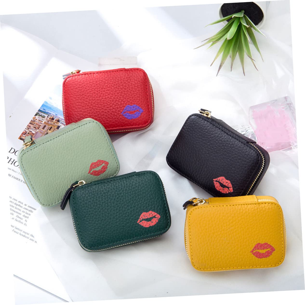 Borsa per Trasporto del Rossetto Astuccio per Trucco Semplice Borsa da Viaggio per Rossetto Specchio Portatile