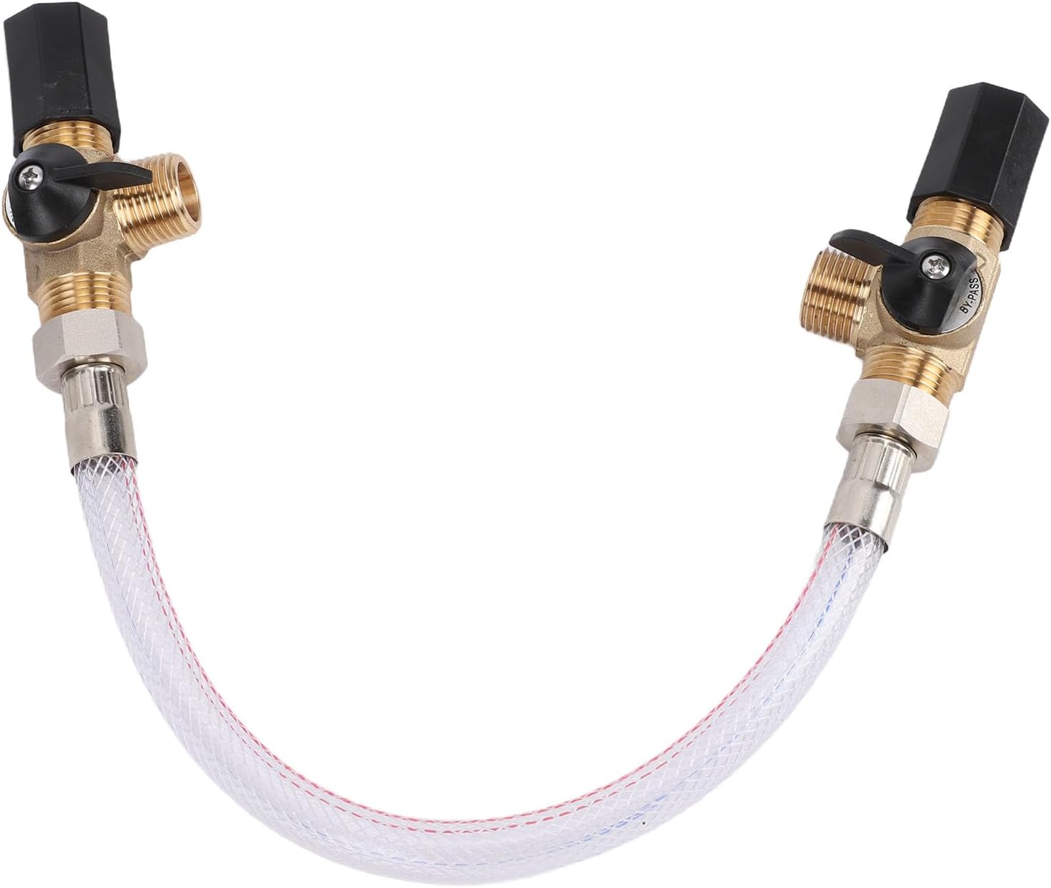 Hilitand 6Pce RV Pump Converter Winterizing Kit 1/2 Inch NPT 3 Way Brass Valve Hose and Fitting with Premium Erosion Resistance for RV Water Pump Permanent Connection