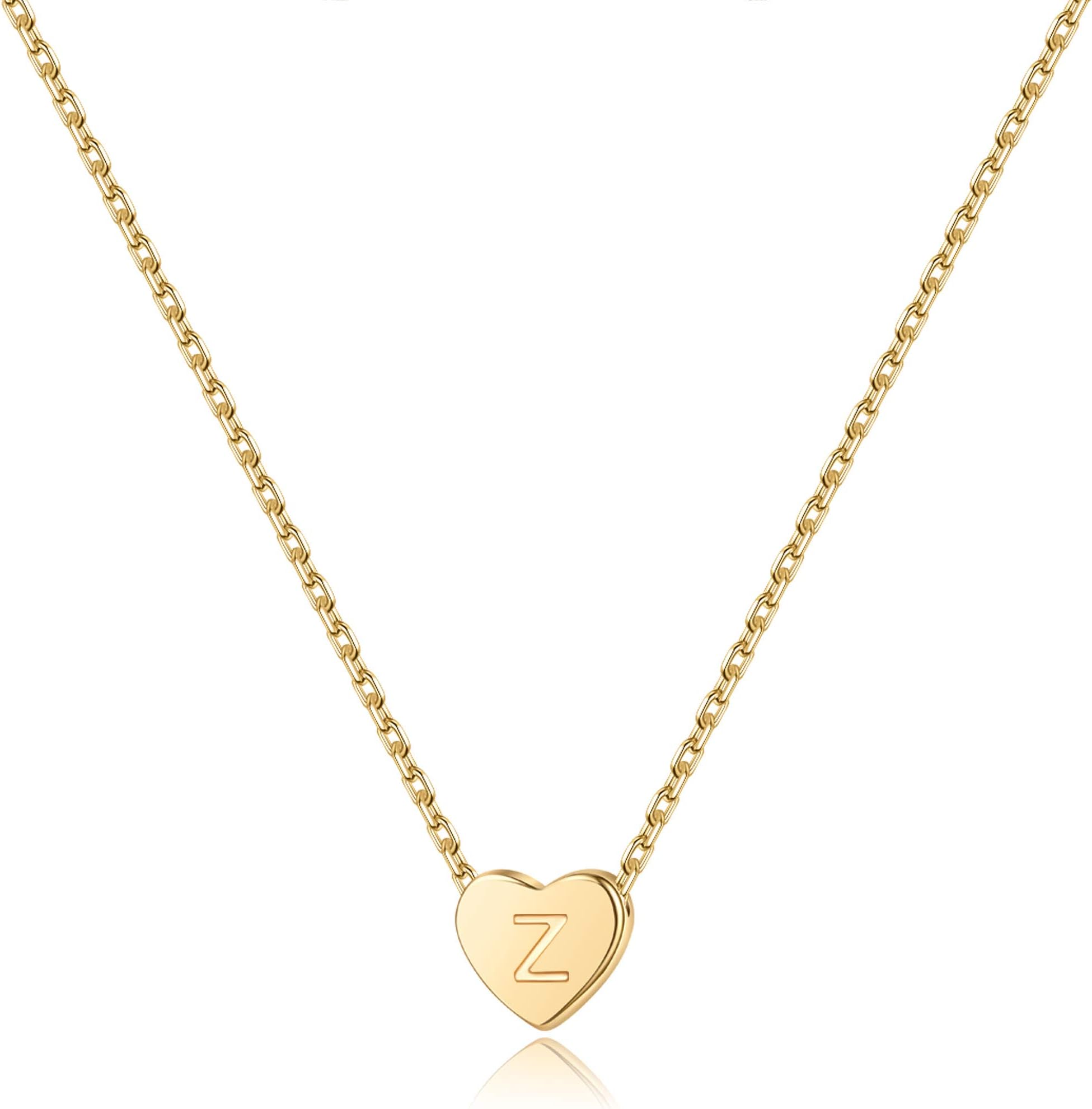 M MOOHAMHeart Initial Necklace Gifts for Girls Women, S925 Sterling Silver Tiny Letter Necklace Birthday Gift for Kids Teen Girl Jewelry