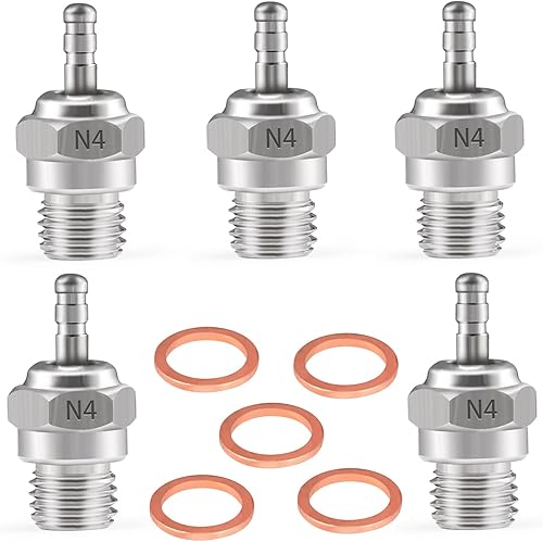 Bujías de encendido caliente N4 para Traxas T-maxx Kyosho HSP1 HPI Redcat 18 110 RC Car Truck Buggy Accesorios, paquete de 5 potentes piezas de