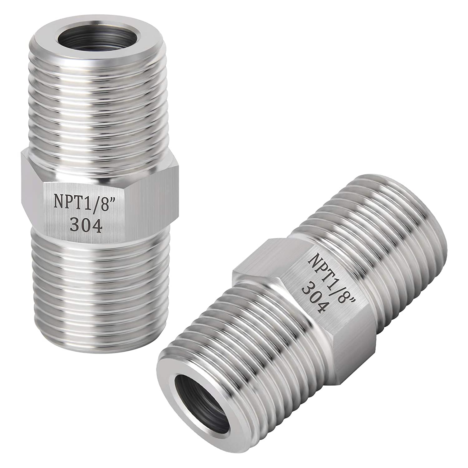 Male to Male Hex Nipple Threaded Pipe Fitting NPT Stainless Steel