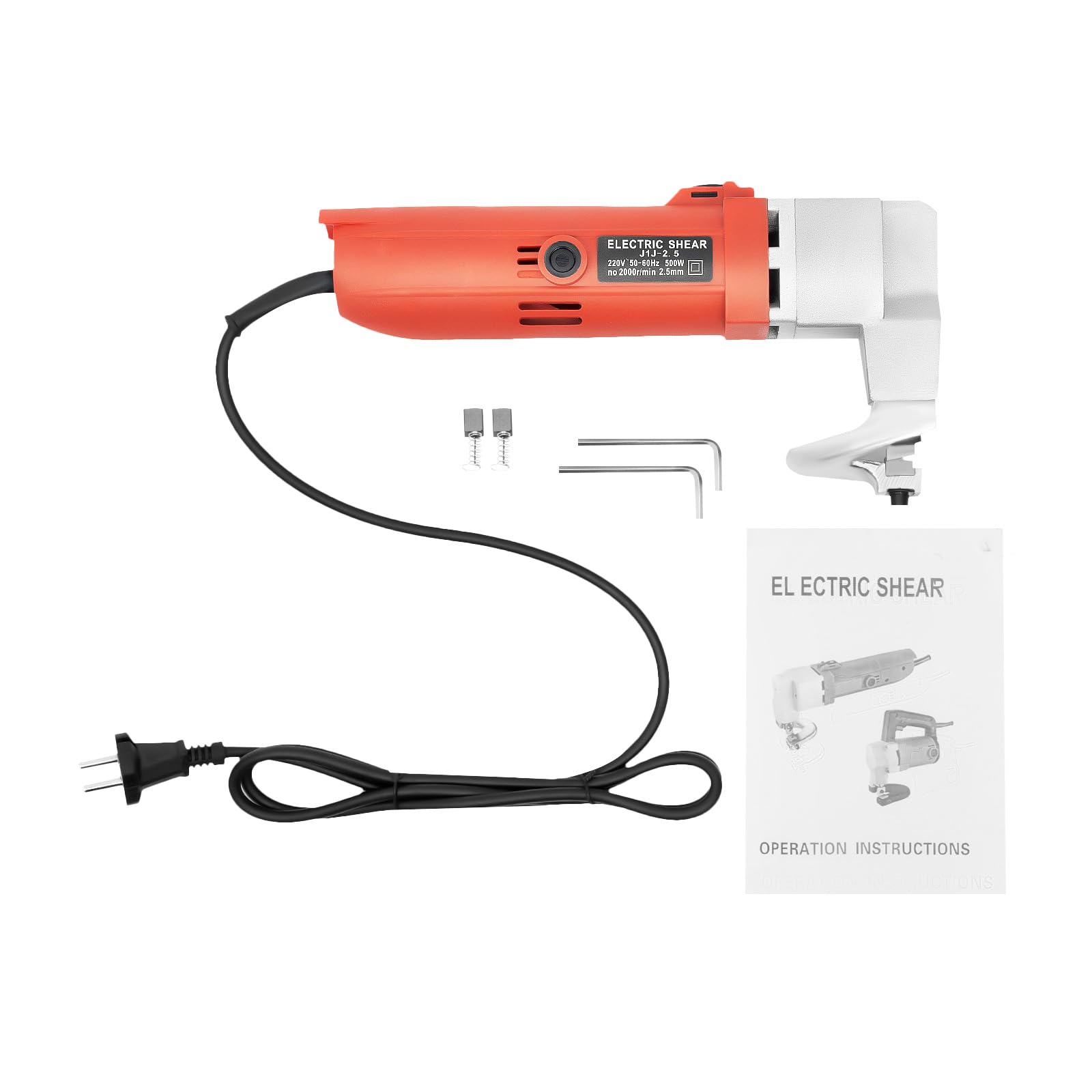 Tijeras eléctricas de chapa 500 W, 2,5 mm, 2000 rpm, cortador de acero inoxidable