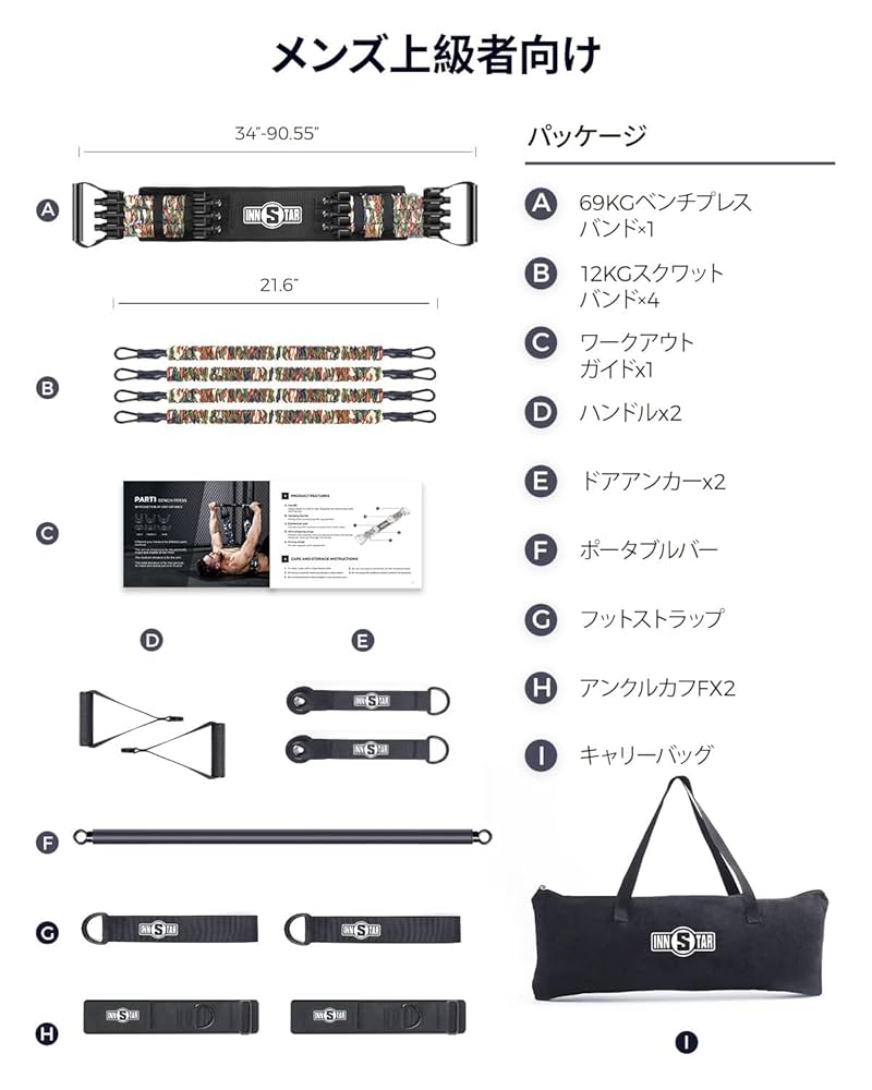 【龍大】INNSTAR 筋トレチューブ フルセット Amazon.co.jp: INNSTAR 筋トレ チューブ ゴムチューブ 筋トレ