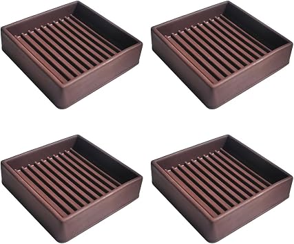 4 Pcs Couch Anti Slip Pads, 2x2 Square Rubber Furniture Caster Cups