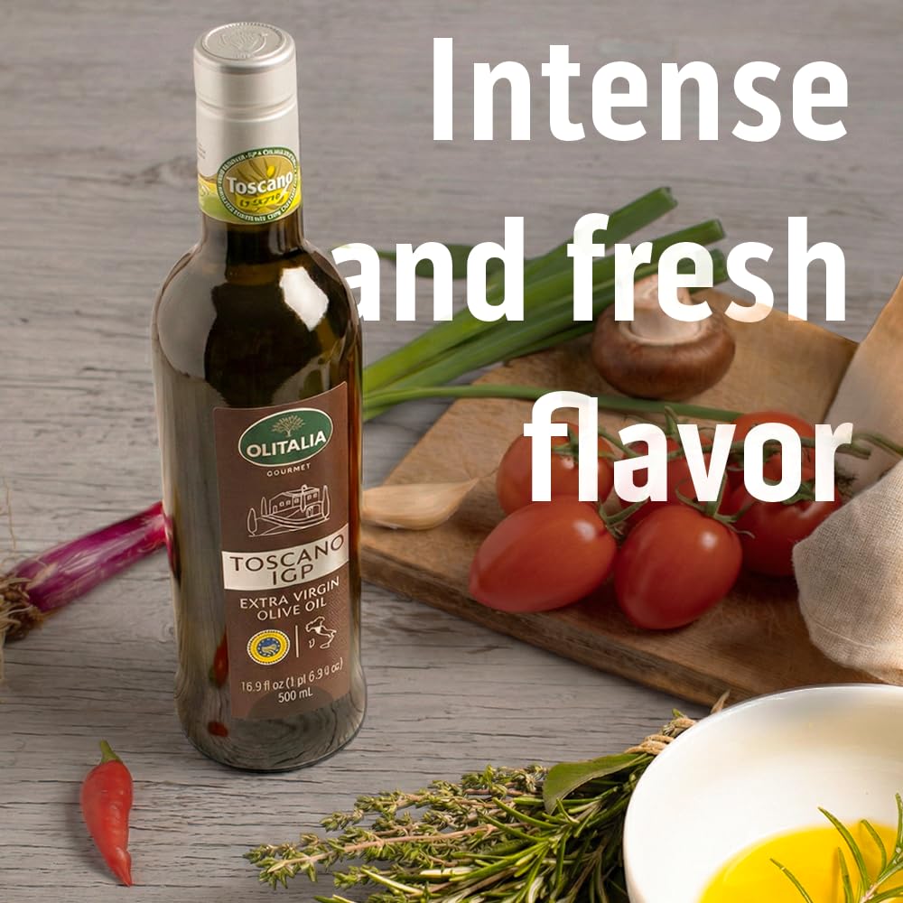 Olitalia Extra Virgin Olive Oil – Toscano IGP Italian Single Origin Limited Edition (3 Pack) – EVOO, High in Polyfenol, Cold Pressed, Extracted and Bottled in Italy - ideal for Dressing.