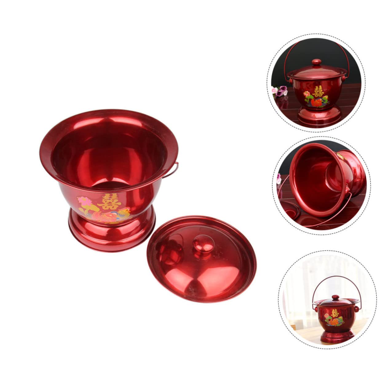 1 Stück Hochwertiger Spittoon für Senioren Praktische Portable Toilette für Zuhause Rot