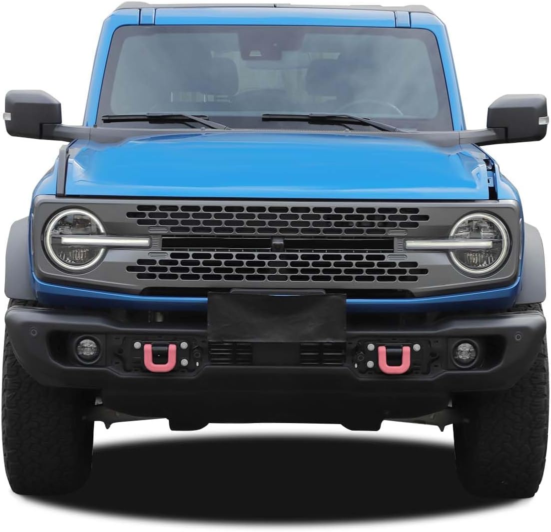 Linskip for Capable Steel Bumper Tow Hook Covers Fit for 2021-2026 Ford Bronco Accessories, Tow Hook Rubber Sleeve Protectors for Bronco Heritage Accessories(Pink)