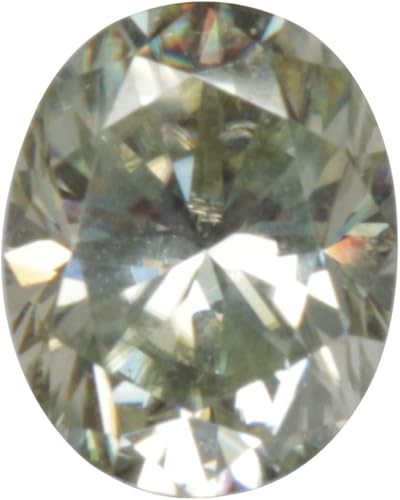 GEMHUB Moissanite Diamond 2.50 Carat Brilliant Oval Cut Green Moissanite A Grade