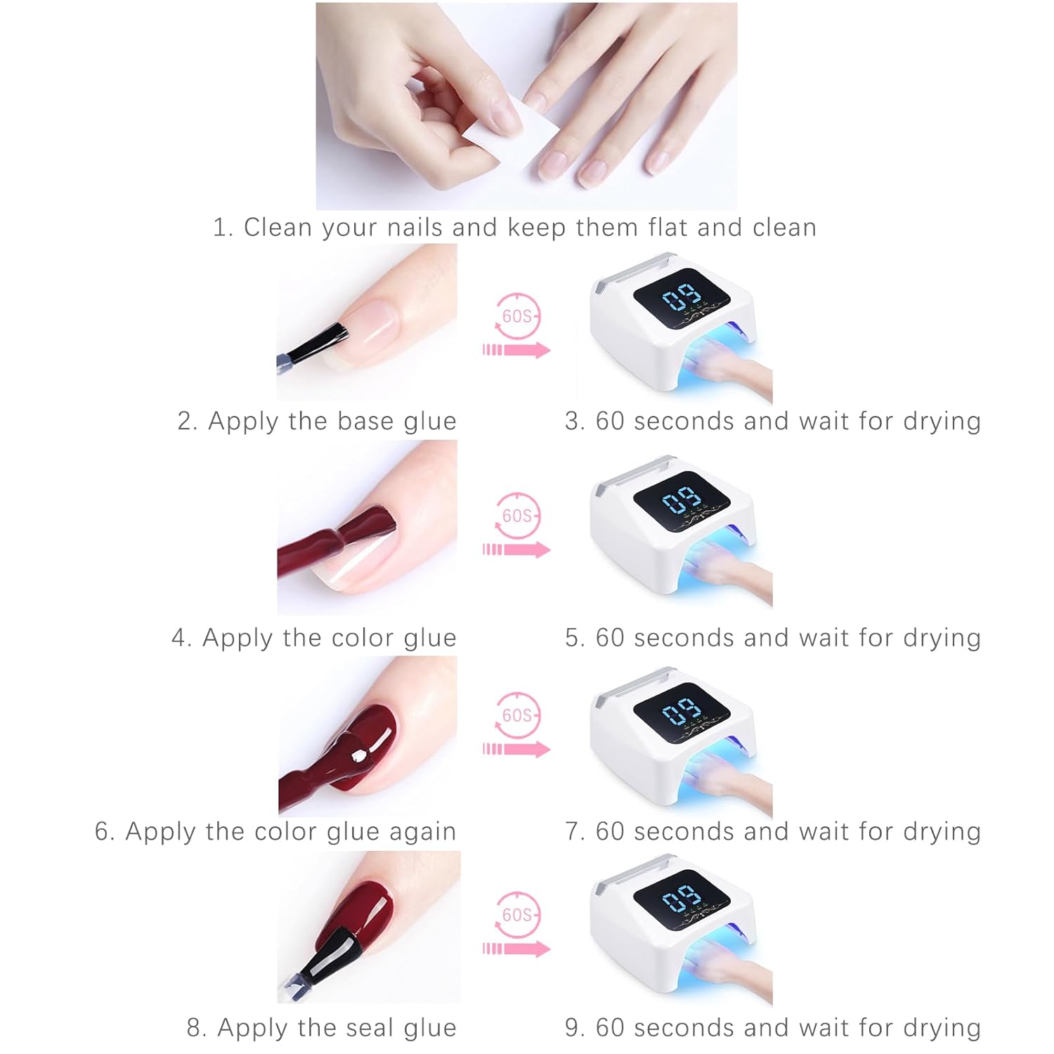 72W UV LED Nail Lamp Quick Drying Gel Nail Dryer with 4 Timer Settings Smart IR Sensor Nail UV Light for Gel Polish Gel Curing Lamp for Toes Nails Compatible with All Gel Type