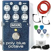 Modern + classic pitch shifting in a single pedal Four separate octave divisions, each with its own level control Toggle between polyphonic and monophonic pitch shifting Add in thick, unruly fuzz inspired by the MXR Blue Box Pedal Control various par...