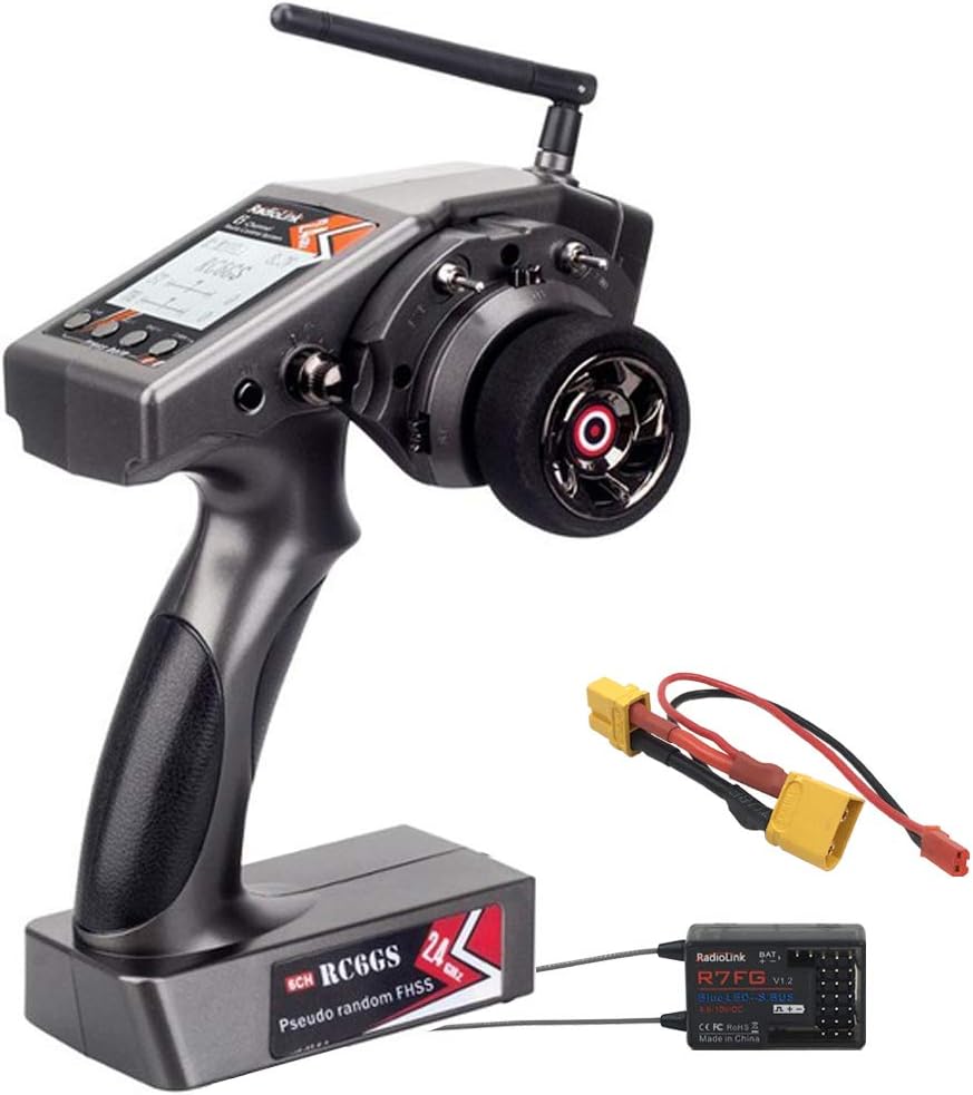 Radiolink RC6GS V2 6CH RC Car Transmitter 2.4g with R7FG Gyro and Two-Way Transmission Telemetry Receiver Remote Controller for RC Crawler Cars Boats (600m) : Toys & Games