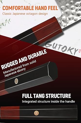 Miniatura 5 de Gutoky Cuchillo para deshuesar de Damasco, cuchillos afilados para carne y pescado, cuchillo de pescado con mango de palisandro