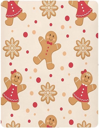 Miniatura 2 de Fitted Crib Sheet for Boys & Girls Christmas Gingerbread Soft Breathable Unisex Baby Sheets for Standard Crib and Toddler Mattresses 39 x 27 in
