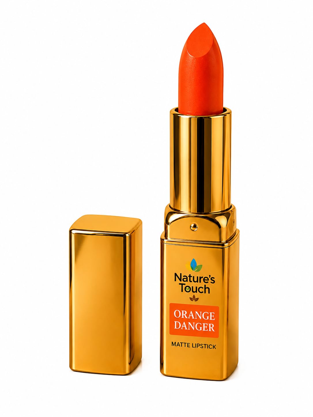 Nature's Touch ORANGE DANGER Lipstick | Long Lasting Rich Color | Smooth & Creamy Finish | Highly Pigmented Lip Color | Lightweight Comfortable Wear-image-2