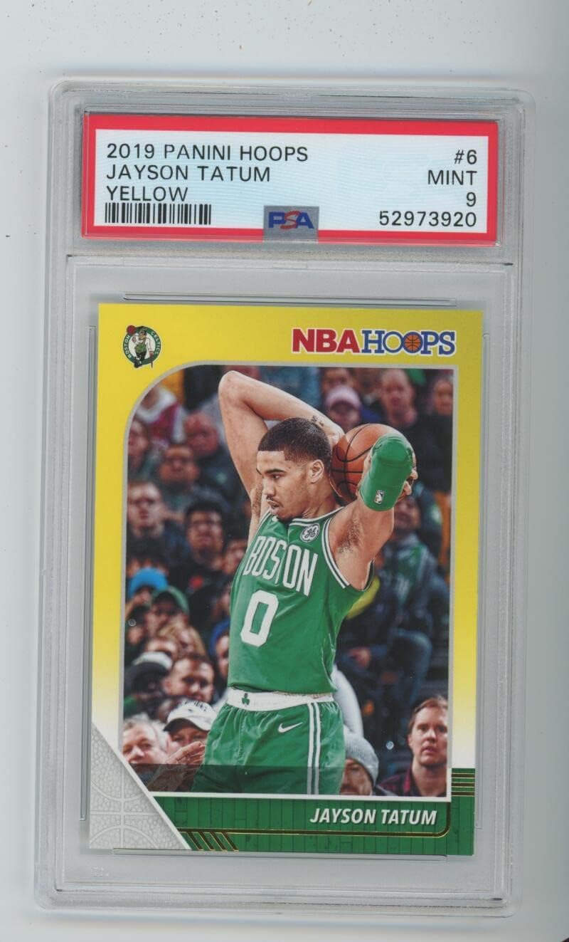 2019 Jayson Tatum Panini Hoops YELLOW #6 PSA 9 MINT Boston Celtics NBA Graded Card