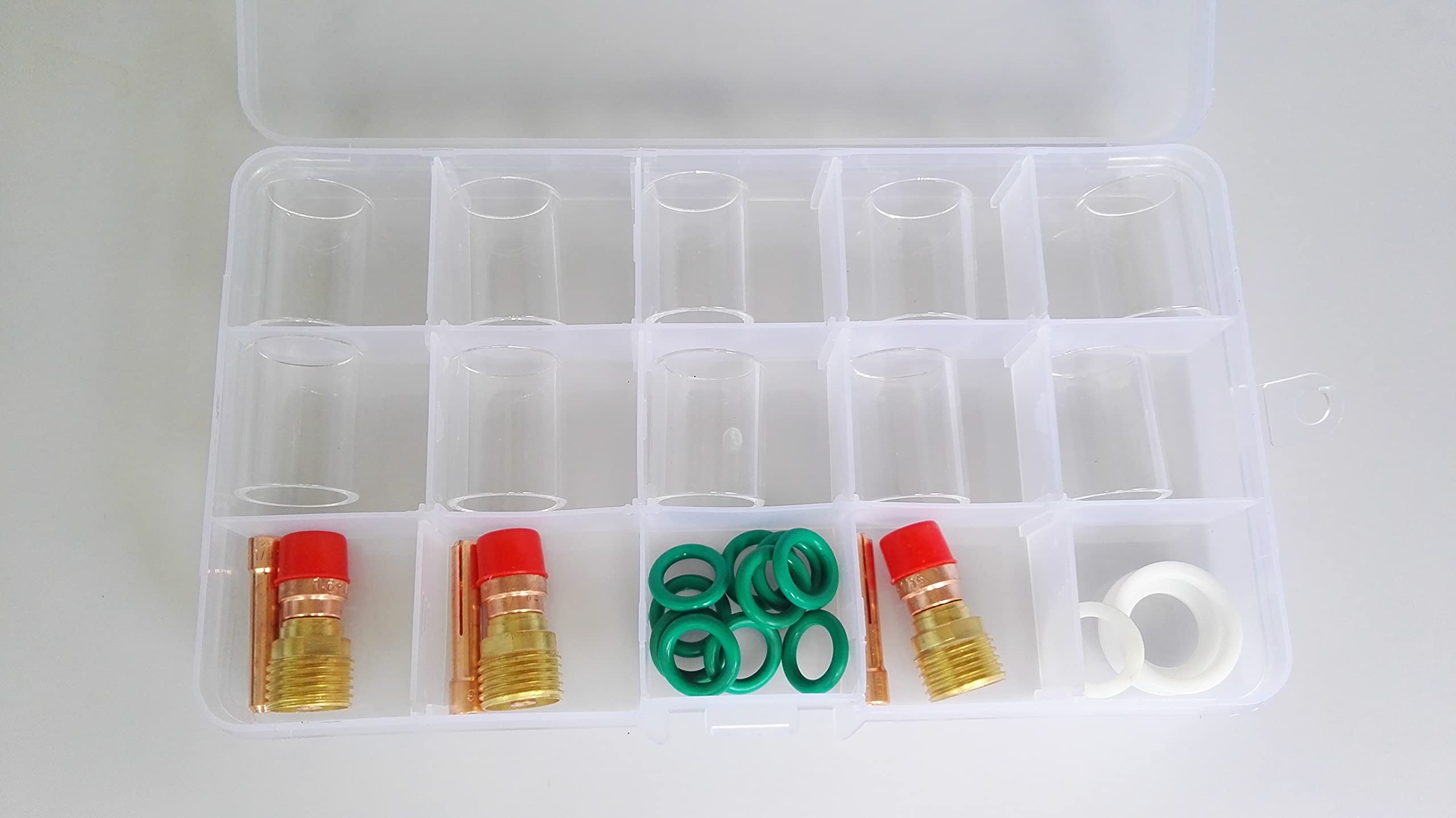 CHNSALESCOM 28 pcs TIG Welding Stubby Gas Lens #10 Cup Kit Tig WP17/18/26 (1.6mm 1/16