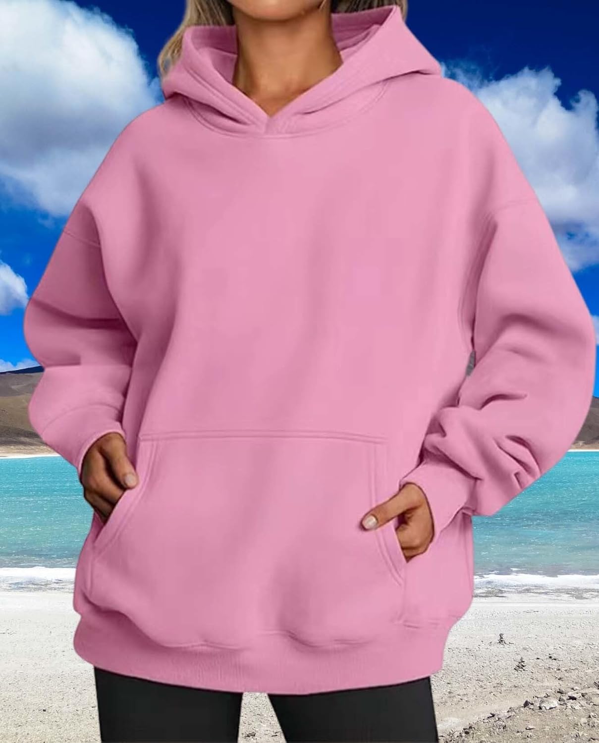 Womens Hooded Pullover Sweater Fashion Casual Loose Version With Pockets Spring And Autumn Hooded Sweater - Image 5