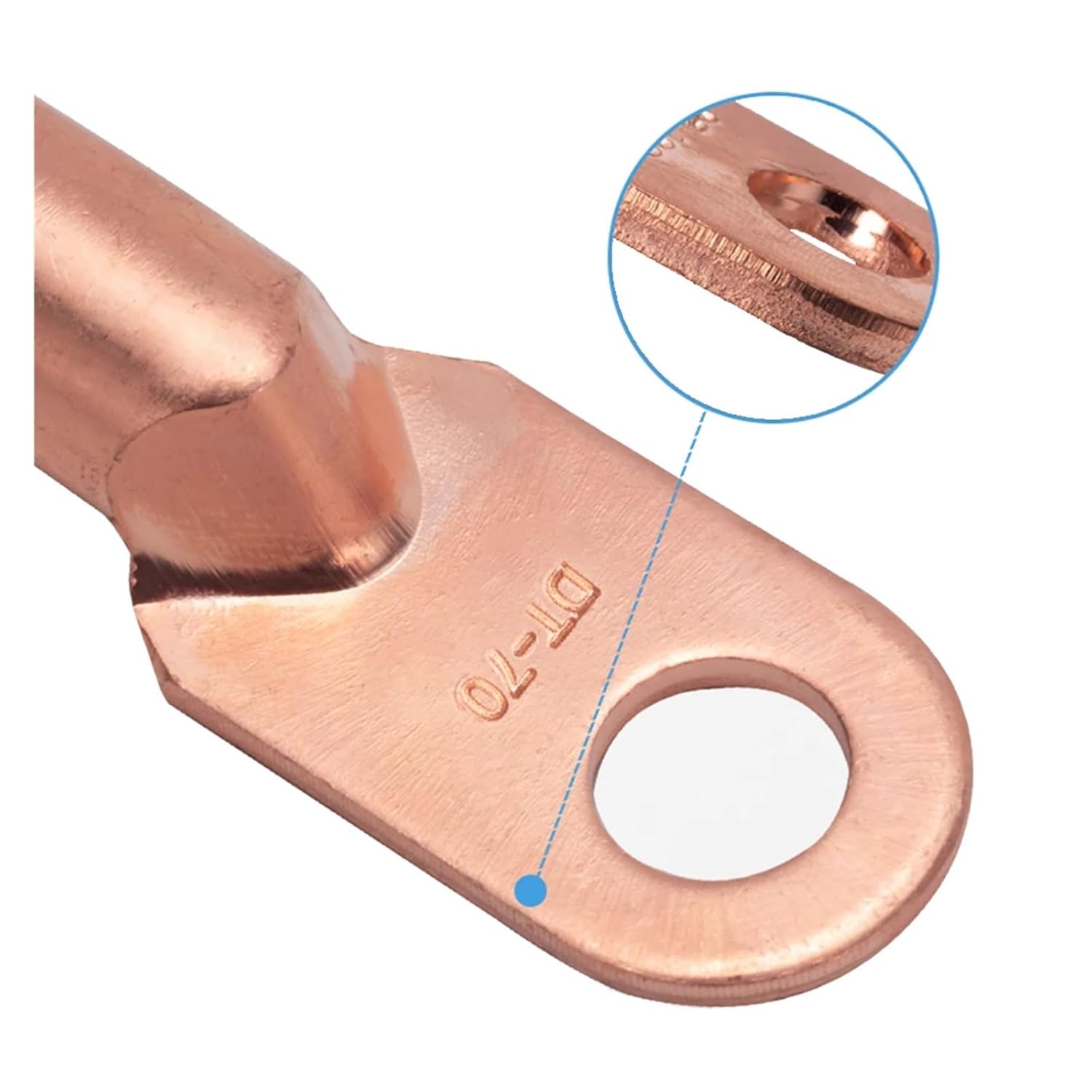 DT Terminal Red Copper Lug Electrical Wire Connector Crimp Terminals Ring Lugs DT-10/16/25/35/50/70/95/120/150/185/240/300/400(DT-300)