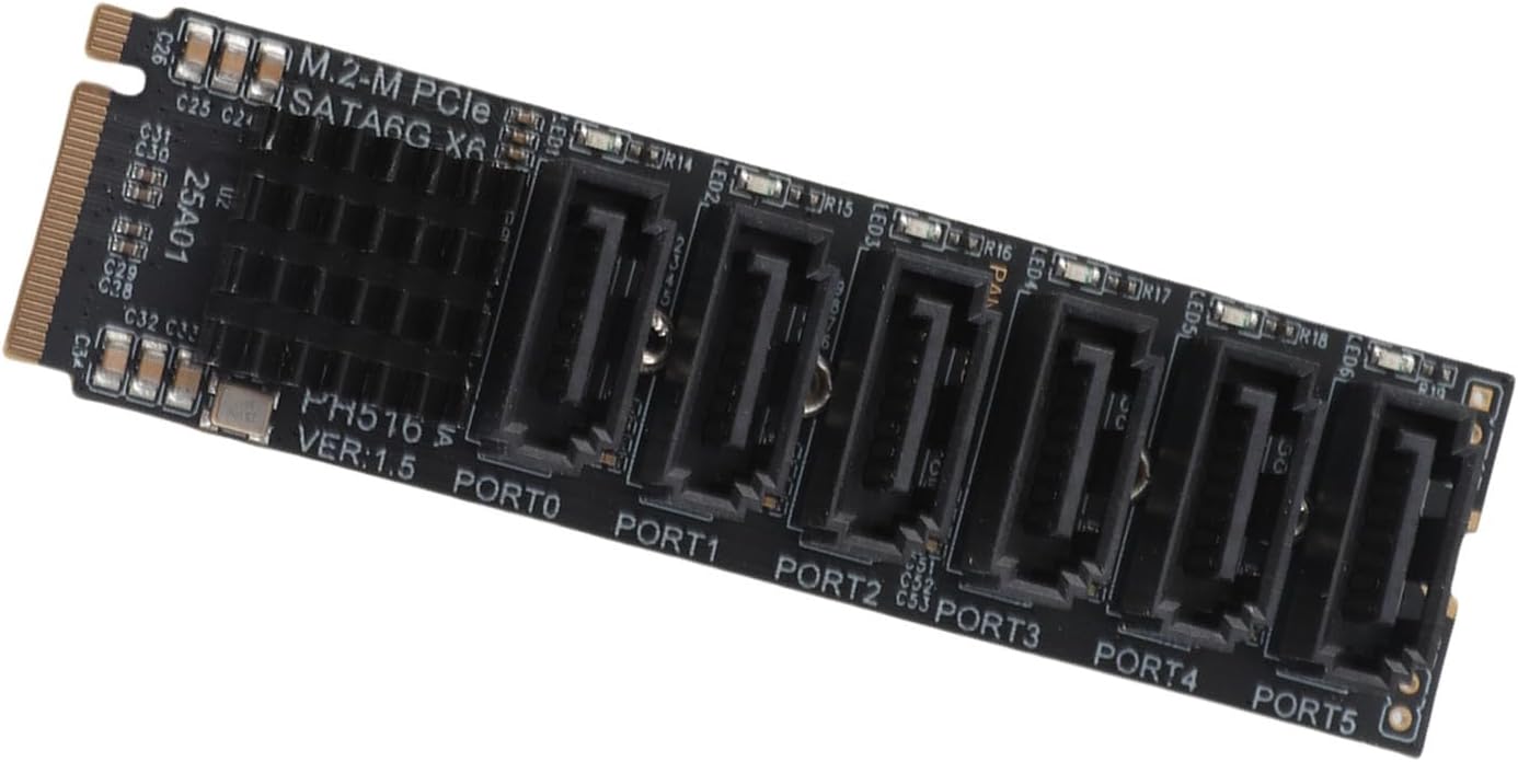 Yosoo PCIe Sata Expansion Card M.2 to SATA3.0 Adapter, 6Gbps High Speed, ASM1166, Yosoo Health Gearzn4f3udw9i, Desktop, Laptop, Windows, Linux
