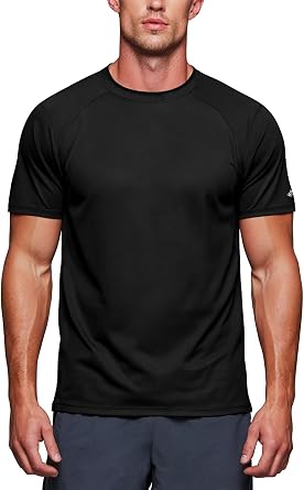 Zengjo Athletic T Shirts for Men,Quick Dry Gym Workout Running Sport Moisture Wicking Short-Sleeve Crewneck Tee