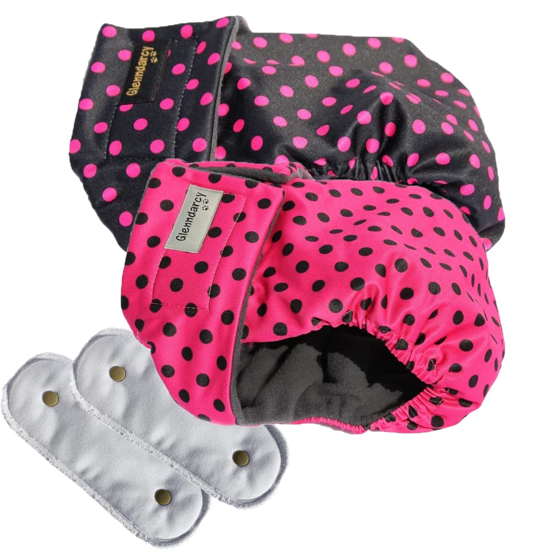 Glenndarcy No Tailhole Dog Season Nappy - French Bulldog - (2 Pack - Size Medium - Dotty) — image 1