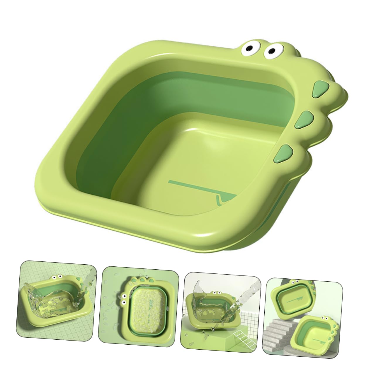 Thickened Foldable Wash Basin Washbasin with Rounded Corners Portable Newborn Bath Tool for Kitchen Bathroom Use