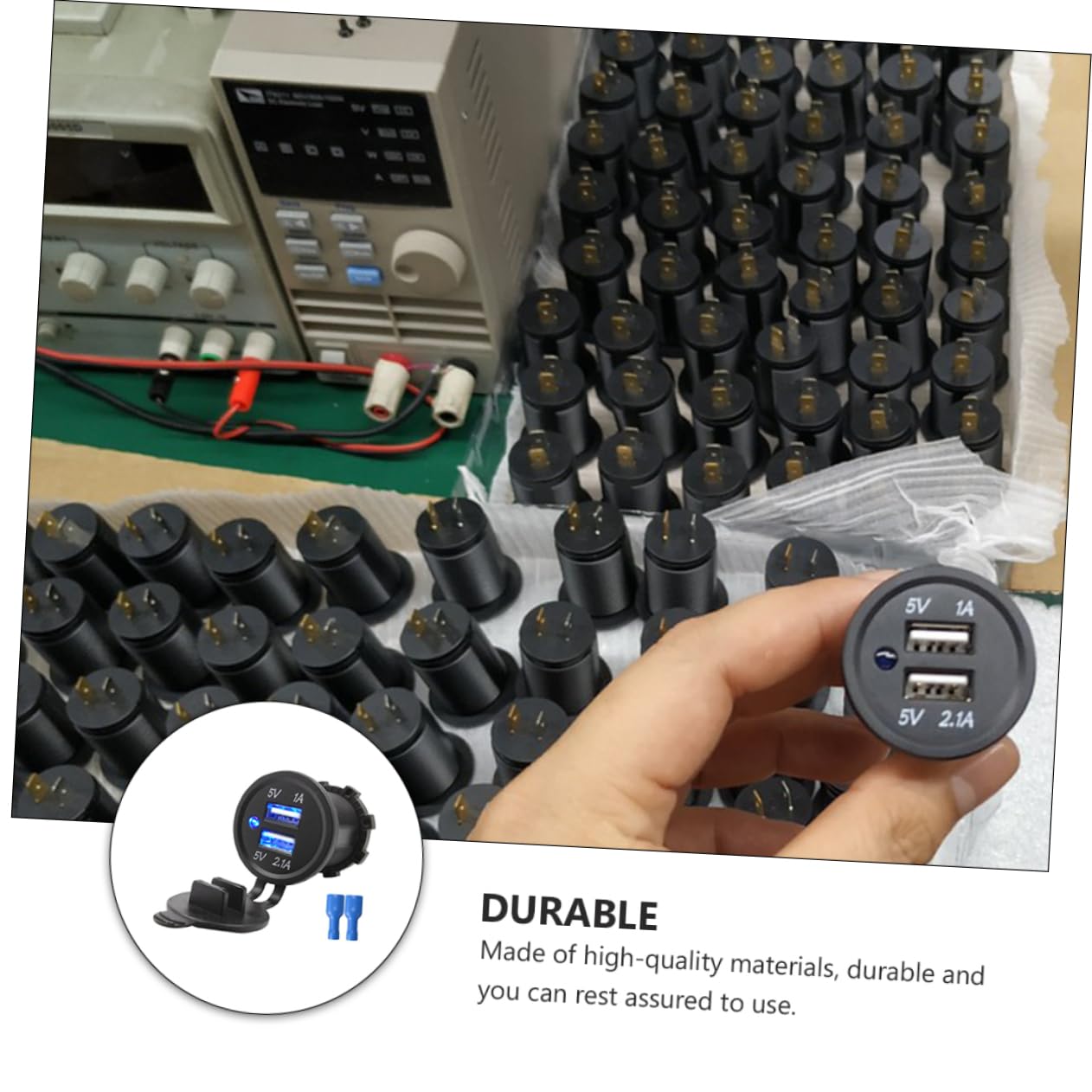 KOMBIUDA 1 PC Dual Port Motorbike Charger Portable Vehicle Charger for Motorbike Scooter Refitted Cars Black