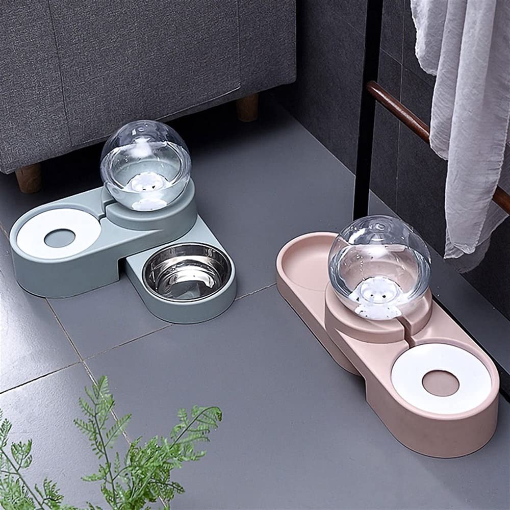 RTHGTFGW Comedero Perro Alimentador automático de la Comida del Gato del tazón de Mascotas 1.8l Waterer Waterer Water Single Grande Cuello Perro Perro Y GATIDO DE ALIMENTACIÓN (Color : Pink)
