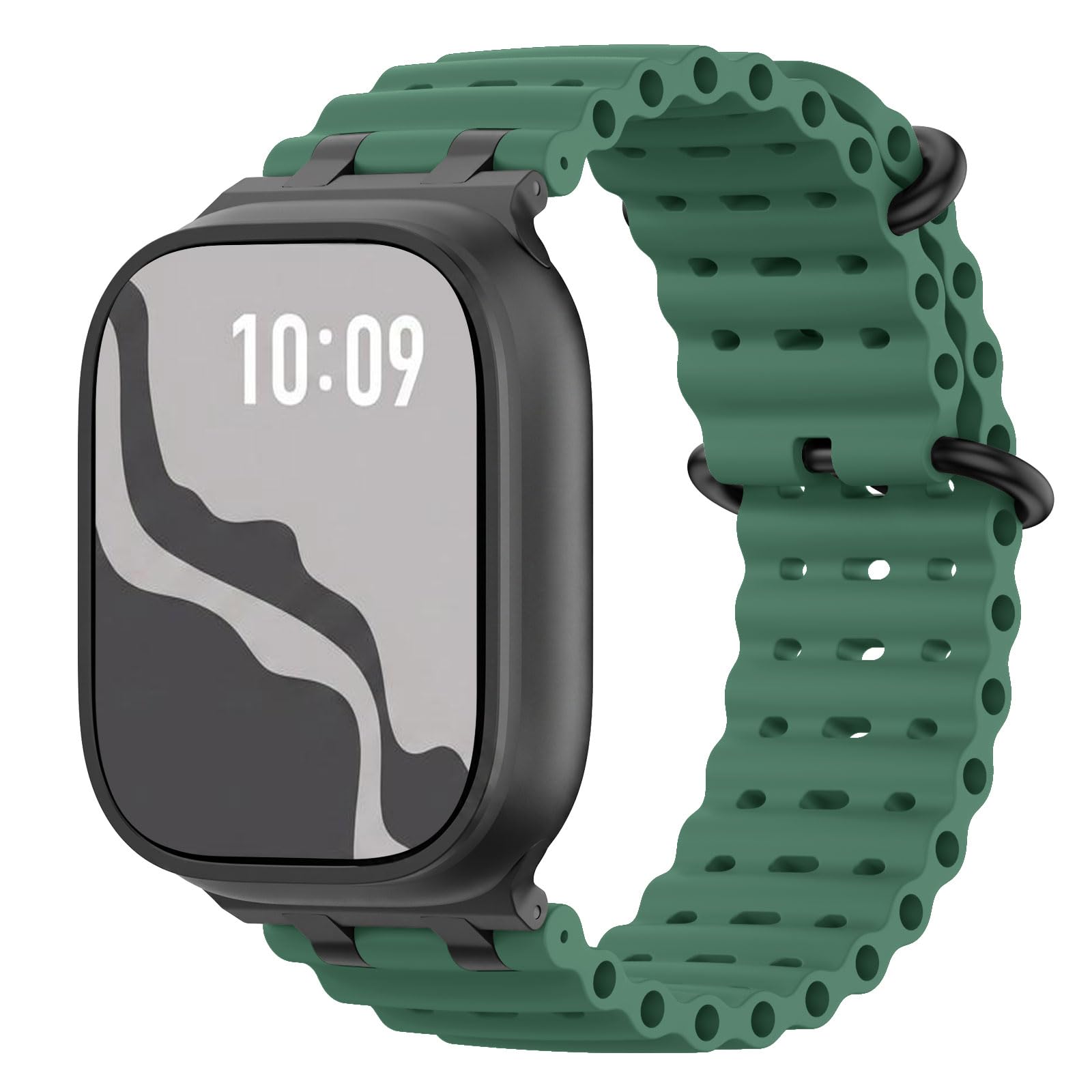 Verbessertes Ocean Armband, Kompatibel mit Apple Watch 42/44/45/46/49 mm | Für iWatch Ultra 3/2/1,S11/10/9/8/7/6/5/4,SE3/2/1,für Damen und Herren,Metallverschluss,Silikon,Sportarmband,Zweifarbig