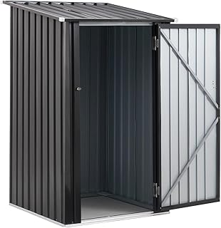 Metal Garden Sheds Outdoor Storage Shed, 3 x 3 ft Metal Steel Garden Shed with Single Lockable Door, Small Shed Outdoor Steel Utility Tool Shed Metal Storage Shed