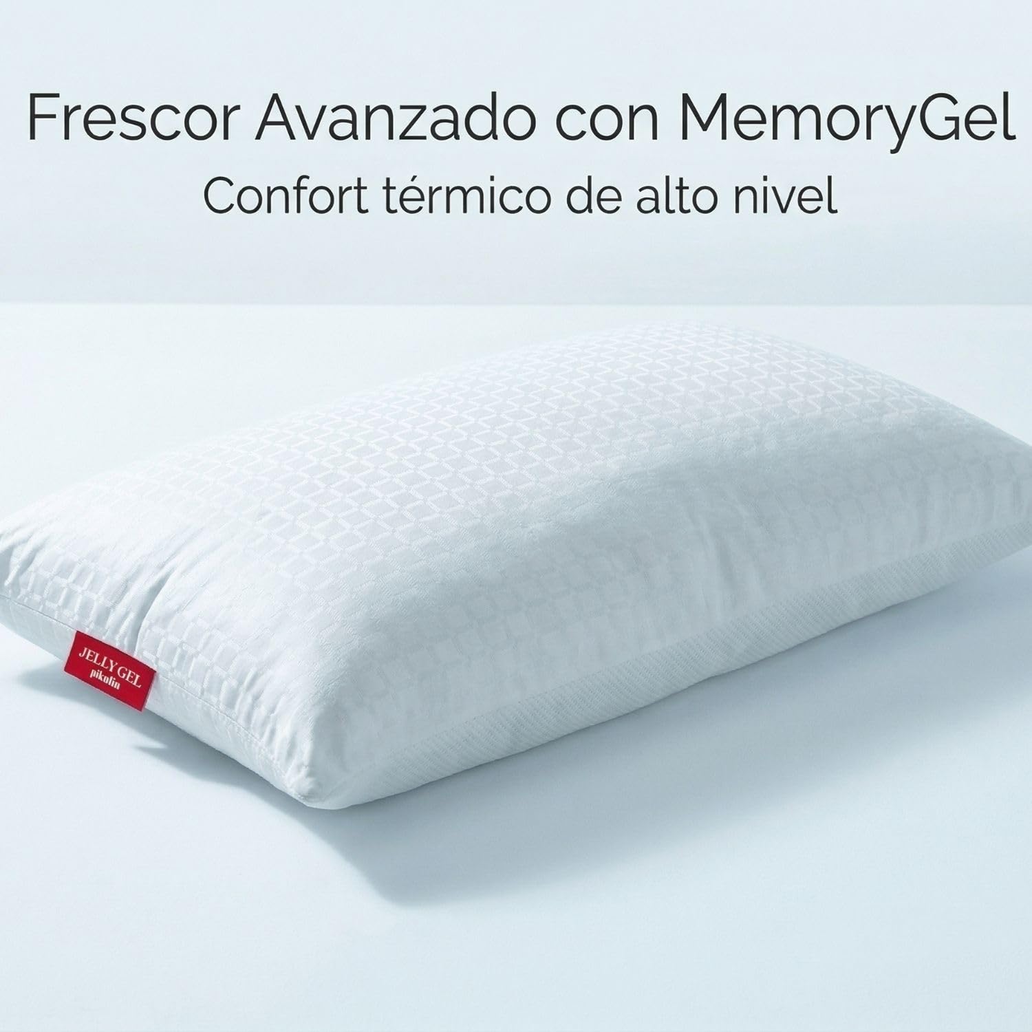 PIKOLIN - Almohada Viscoelástica 70 cm con Memory Gel Premium JellyGel - Efecto Fresco, Firmeza Media, Ergonómica Cervical, Transpirable e Hipoalergénica