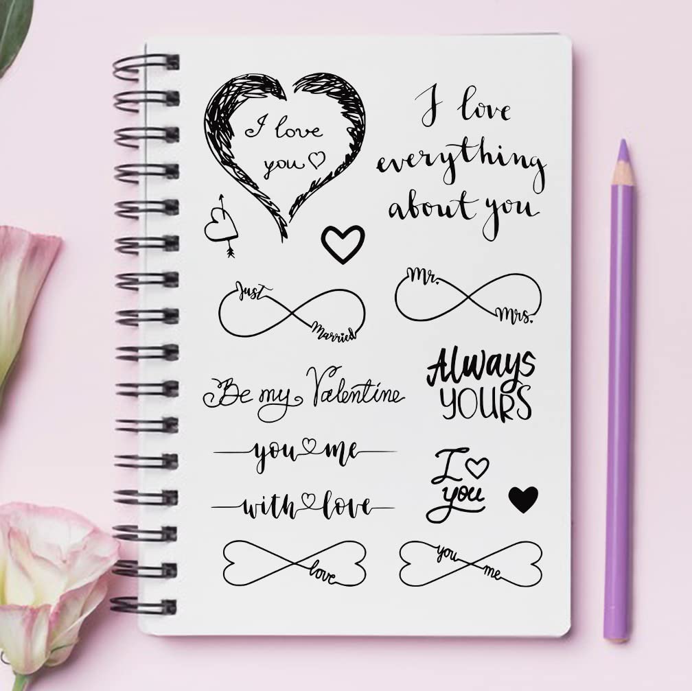Book Themed Valentines Wedding Theme Clear Stamps For Card Making And ...