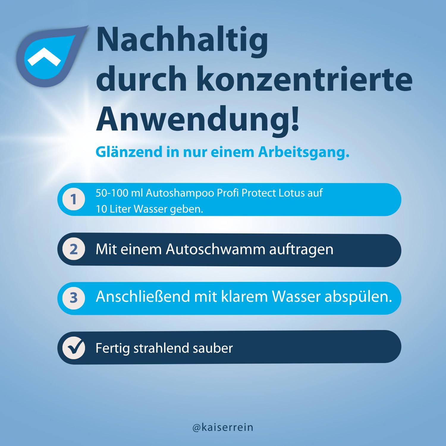 KaiserRein Autoshampoo Profi 10 L Autowaschmittel mit Wax und Trocknungshilfe Auto KFZ