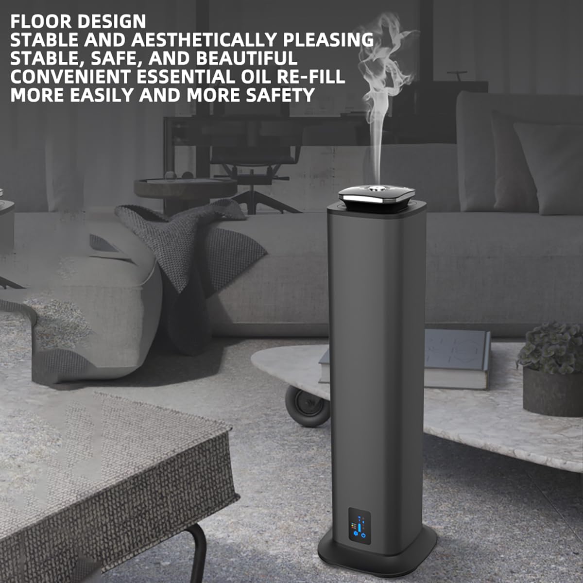Difusor de aceites esenciales con tecnología de nebulización, pantalla táctil y control Bluetooth, cubre grandes áreas, ideal para aromaterapia y humidificación