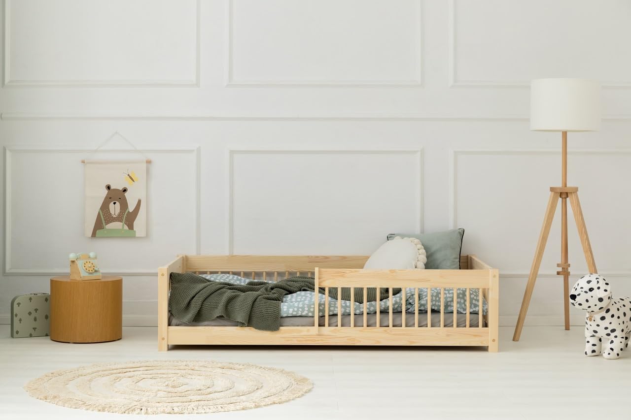 ADEKO Cama Infantil CPW 90x180 Cama Individual de Madera Muebles de Dormitorio Infantil, Cama con Somier de Láminas, Variaciones Varias