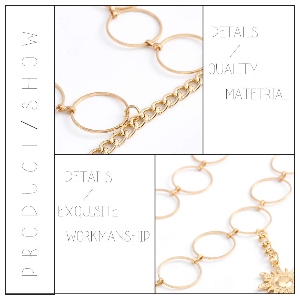 Sethain Boho Cuerpo Cadena Sostén Oro Borla Cadenas Colgante Accesorios para el cuerpo Circulo Joyería para mujeres y niñas