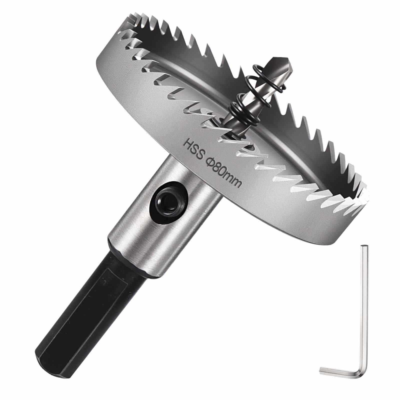 DTGN 3-5/32" Hole Saw 4341 High Speed Steel - 80mm Hole Cutter - Good for Thin Metal/PVC/Acrylic/Plastic/Wood Board - Silver