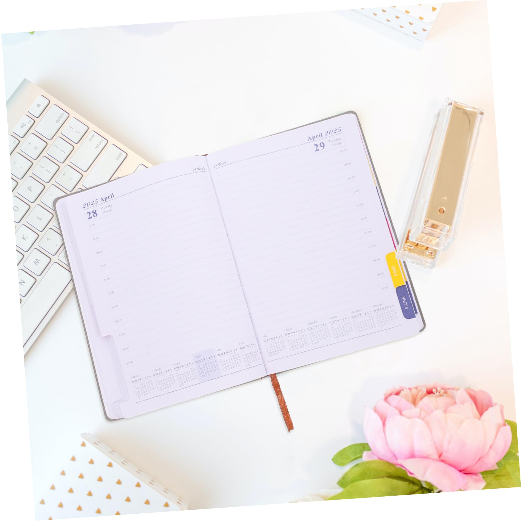 5 Pezzi Notepad Planner Annuale Formato Taccuino Leggero e Portatile per Ufficio e Casa Organizzatore Mensile e Giornaliero per Studenti e Professionisti