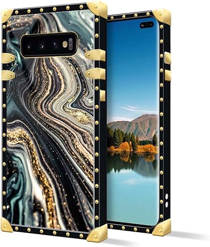Miniatura 6 de YiXinBB Funda compatible con Samsung Galaxy S10 Plus, J Crown Queen con estampado de leopardo de lujo, elegante, suave, TPU a prueba de golpes,