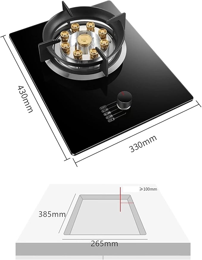 Estufa de Gas Portátil, 7.0KW, 1 Puesto, Vidrio Templado Negro miniatura 2