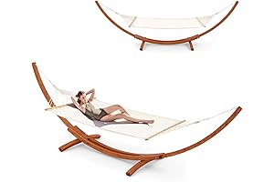 ECOTOUGE 13.3 FT Double Hammock with Stand, Easy Assembly