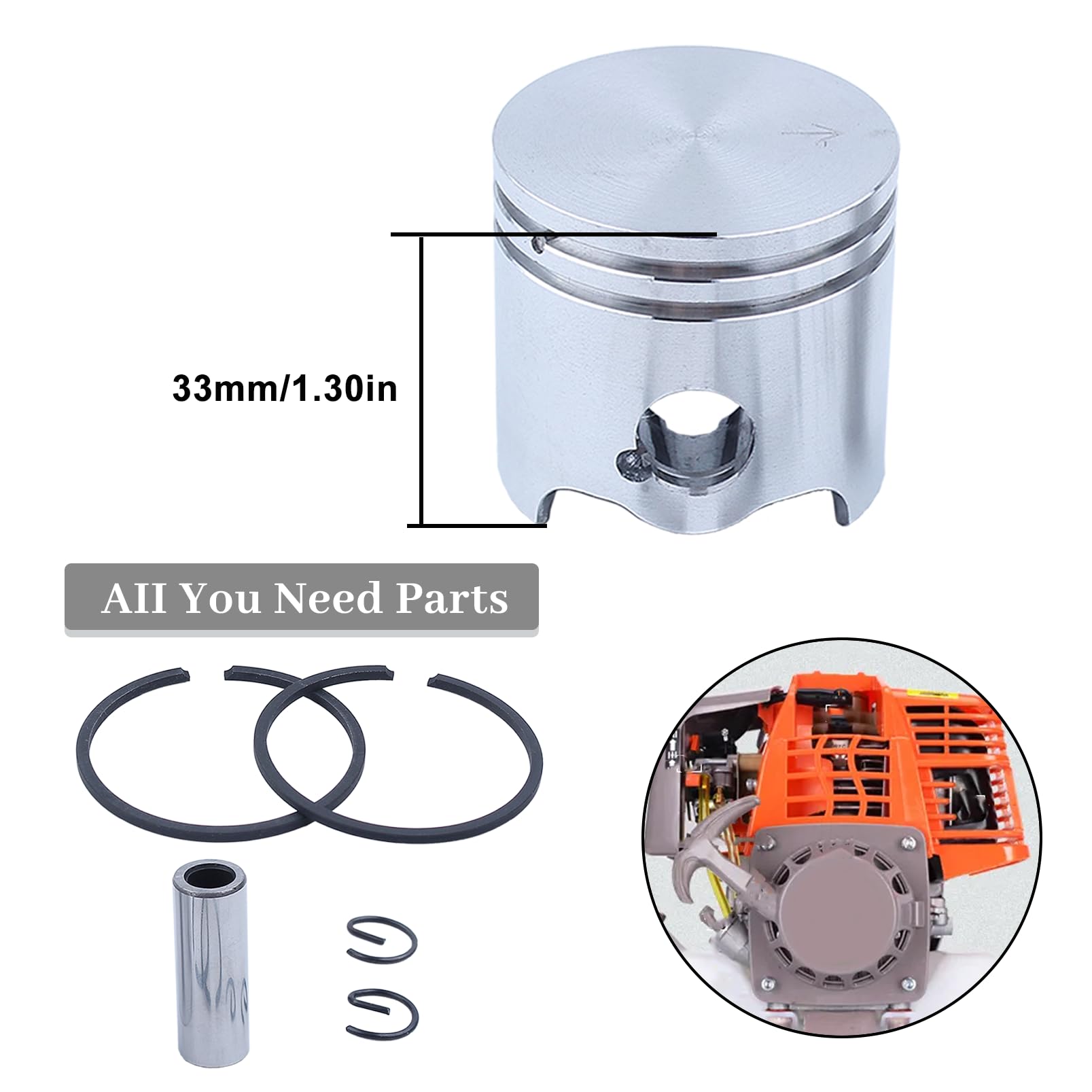 35mm Piston Rings Kit per STIHL FS120 FS120R FS300 BT120C BT121 BT121Z # 4134 030 2011 Trimmer Strimmer Brush Cutter