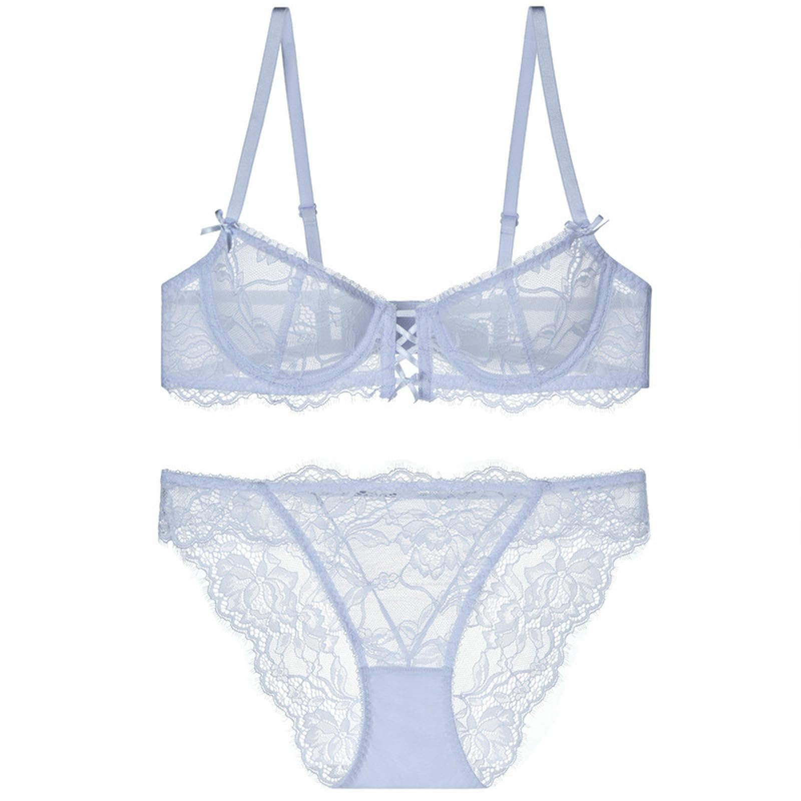 Sujetadores Conjunto De Sujetador Y Braguita Atractivo, Ligero, Transpirable Sexy Encaje Francés para Bustos Más Grandes-Traje Morado Oscuro-80d