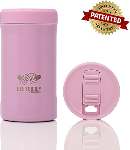 Miniatura 2 de Grill Rescue - Soporte para latas aislado de acero inoxidable sellado al vacío, aislante de botellas de cerveza para bebidas frías, enfriador de