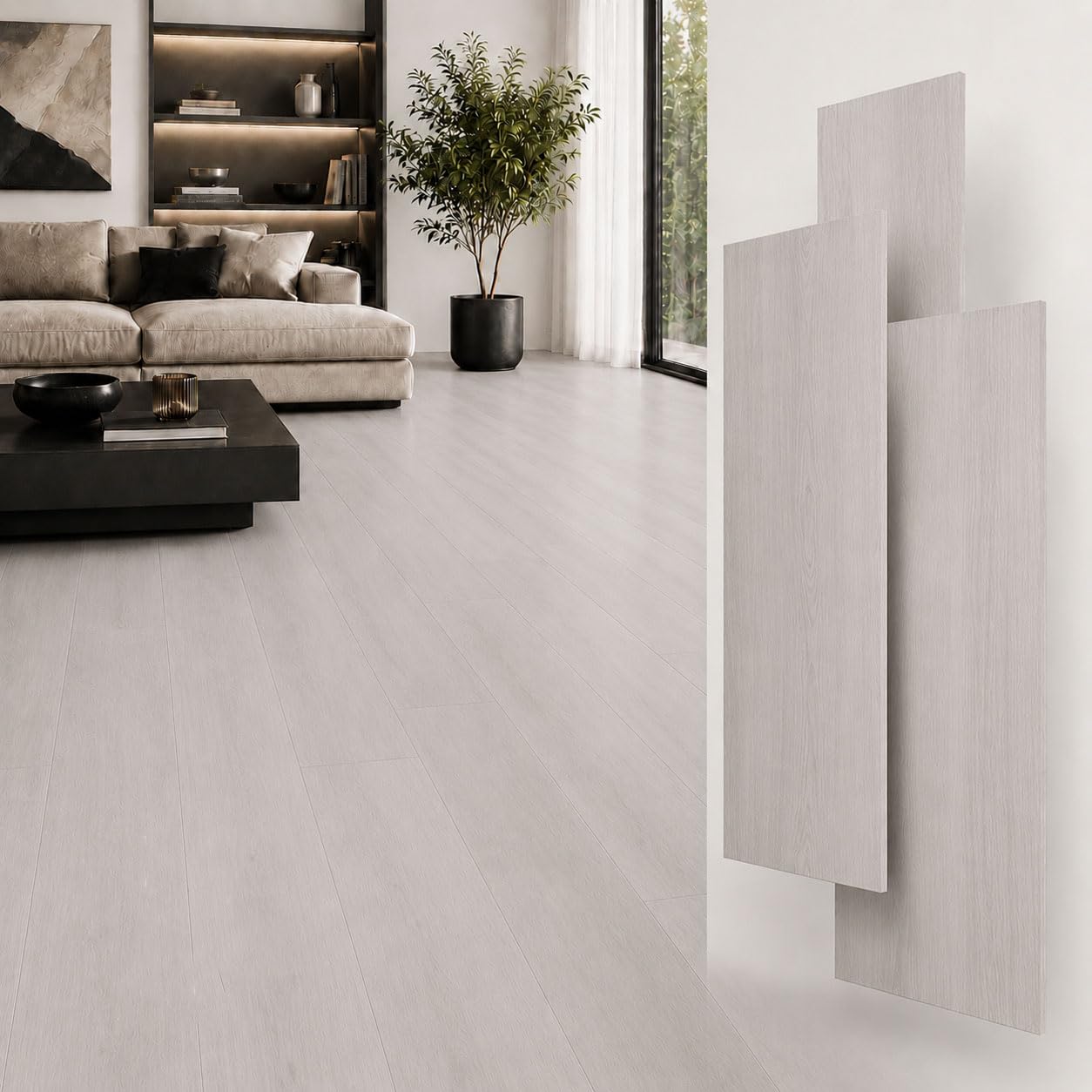 Klick - Pavimento in vinile rigido SPC, decorazione per piastrelle, impermeabile, 4 mm + 1 mm, isolamento per riscaldamento a pavimento (Mons Maple, Box 2,25 m²)